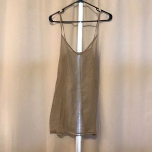 Long linen spaghetti strap shirt